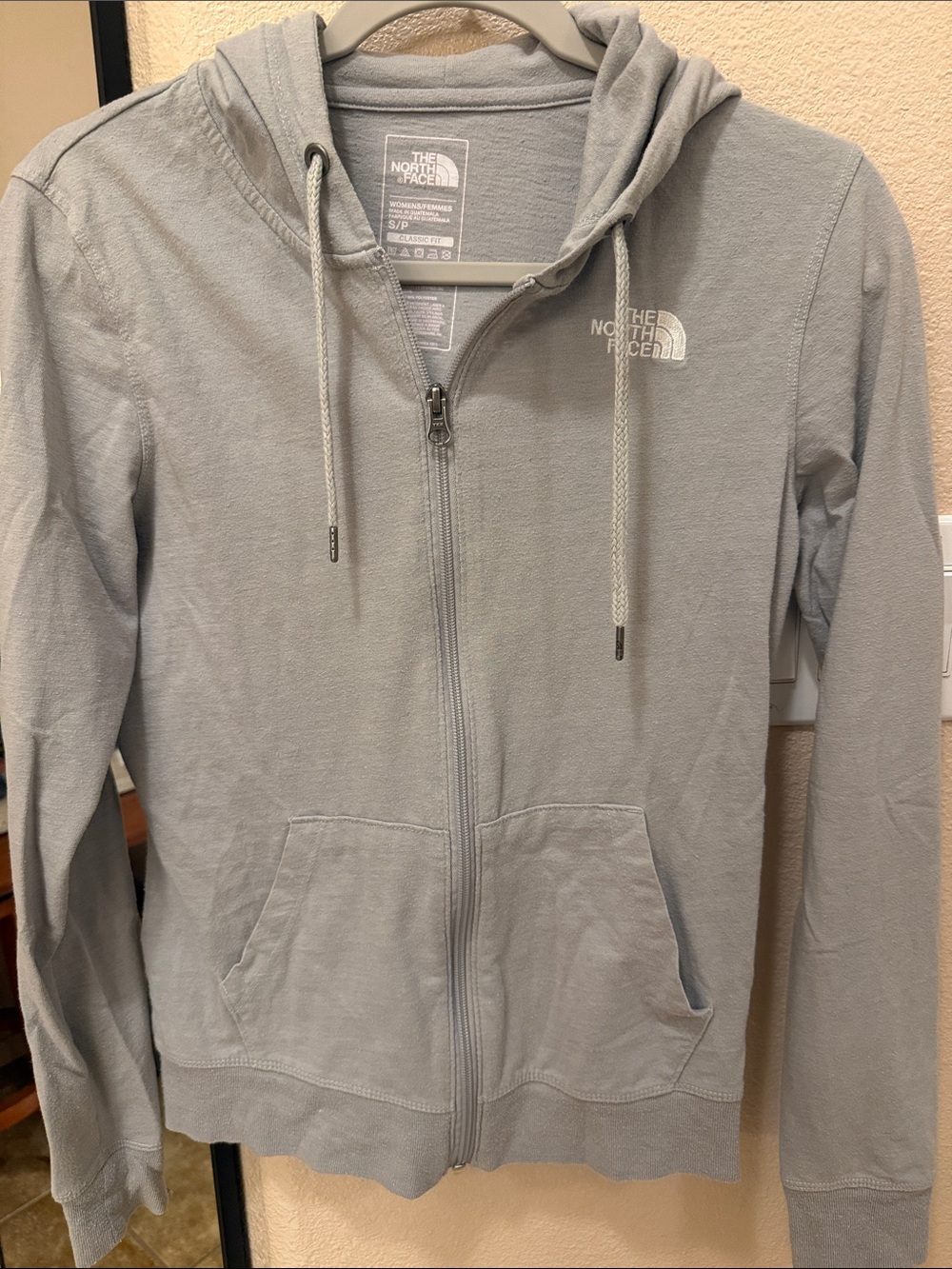 The North Face Women’s Light Gray Full-Zip Hoodie Jacket
